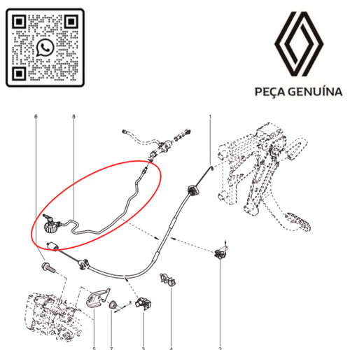 308525417R  TUBO MANGUEIRA PEDAL EMBREAGEM LOGAN SANDERO RN 25417R -4-
